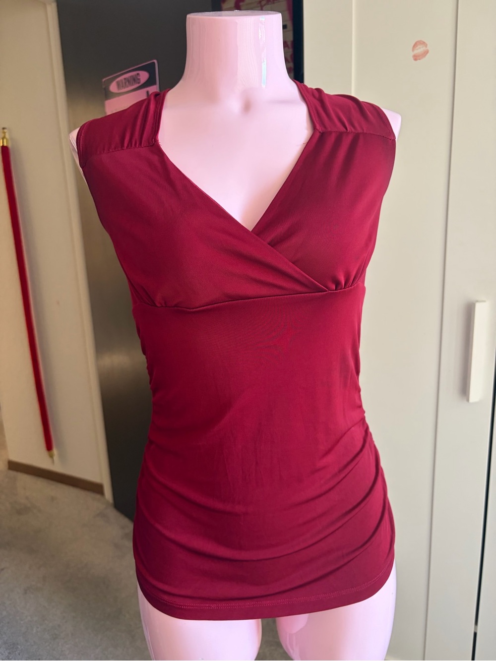 Vintage le chateau V-Neck Top  - Burgundy